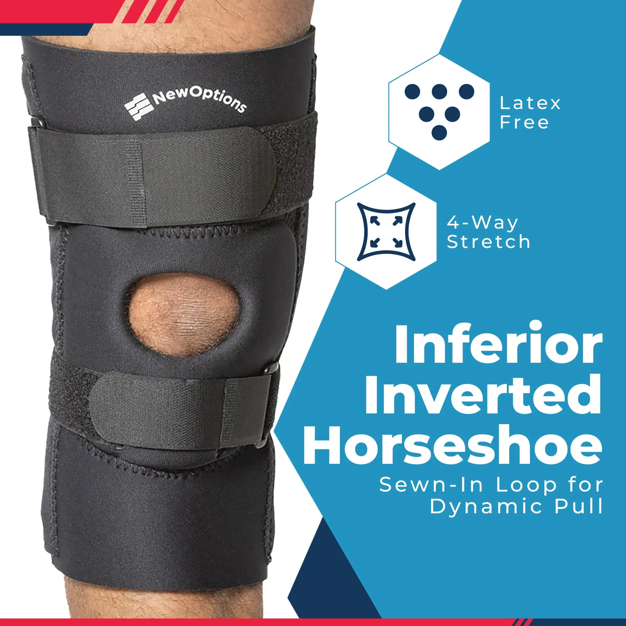 Neoprene Pull On Patella Knee Sleeve with Positive Control Distal Strap (K46)