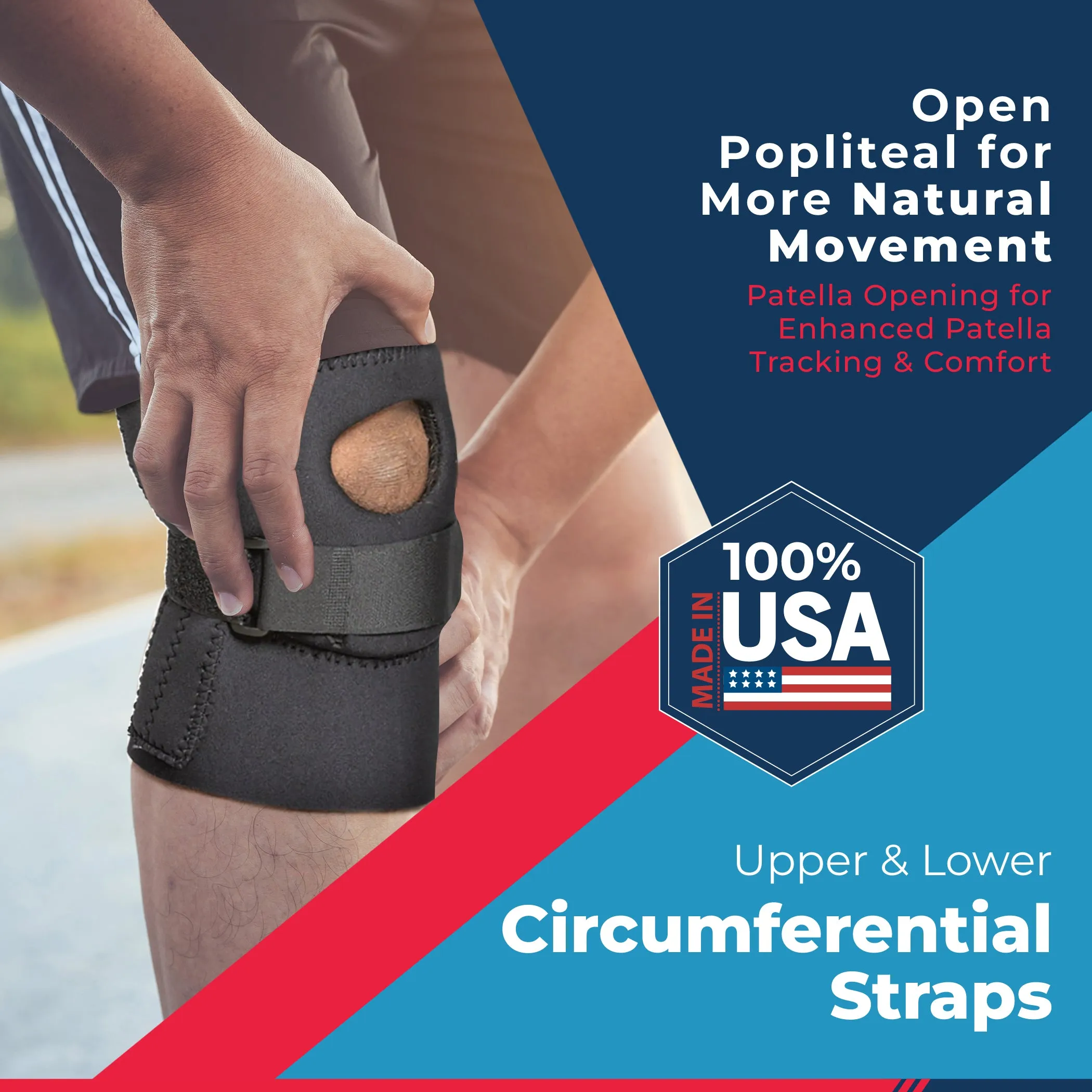 Neoprene Pull On Patella Knee Sleeve with Positive Control Distal Strap (K46)
