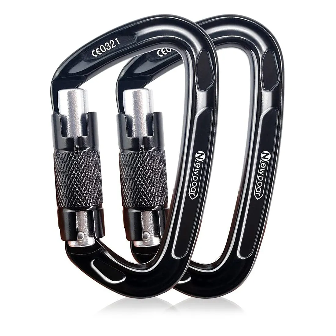 NewDoar 24-30KN Auto Locking Clips D-Shaped Heavy Duty for Camping, Hiking, Swing, Hammock