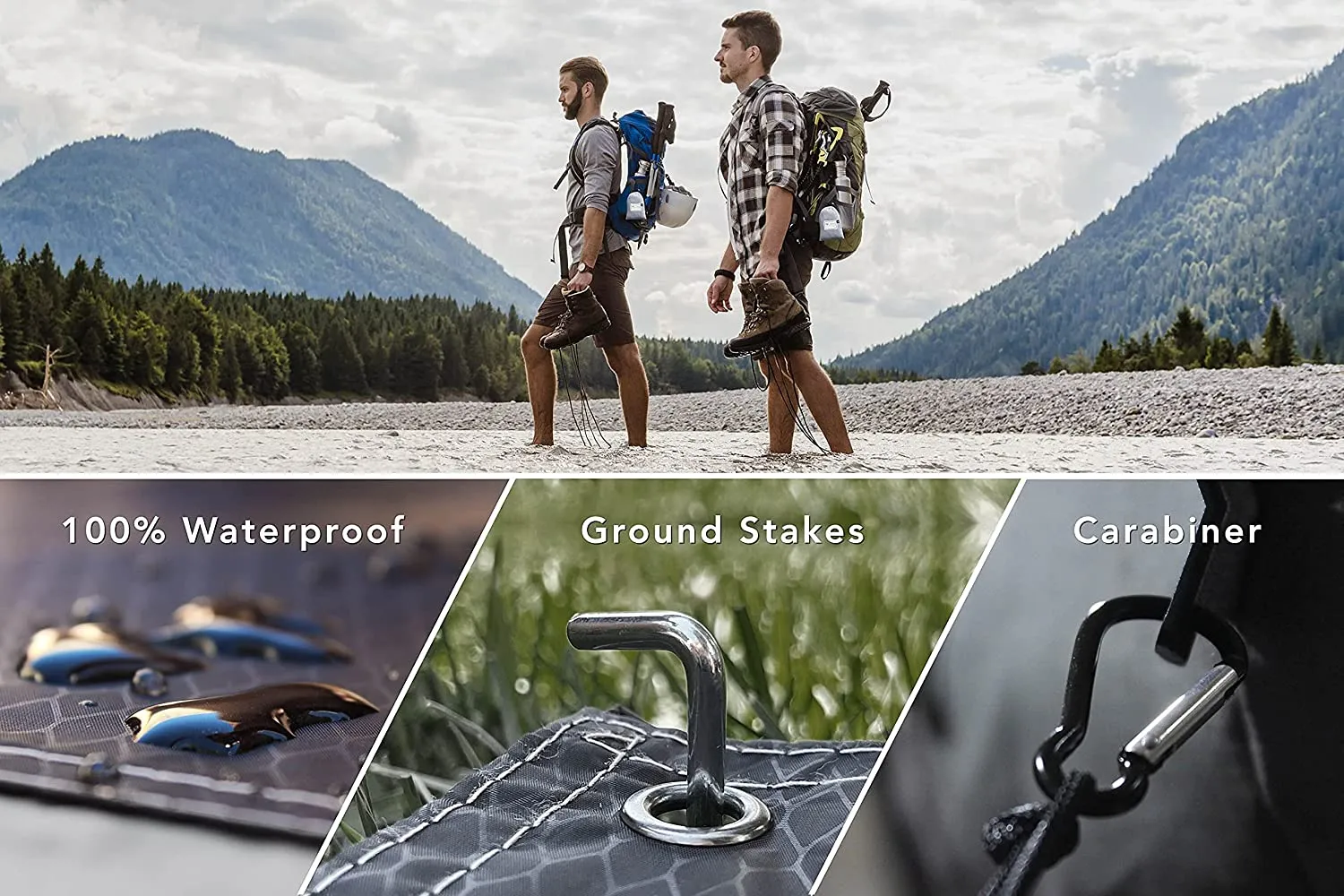 Oceas Outdoor Pocket Blanket - Ideal Sand Proof and Waterproof Picnic Blanket for Beach, Hiking, and Festival Use - Foldable and Compact Mat Easily Fits into Small Portable Bag