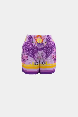 Printed Purple Shorts For Women