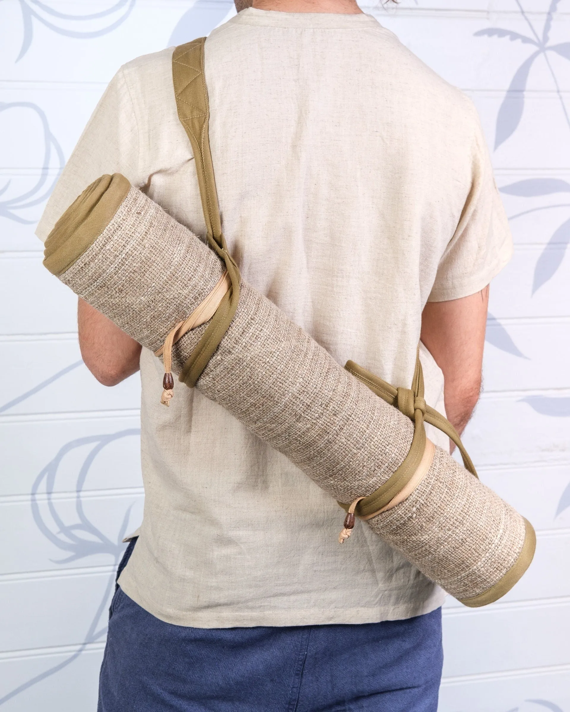 Quilted Handwoven Nettle and Hemp Yoga Mat