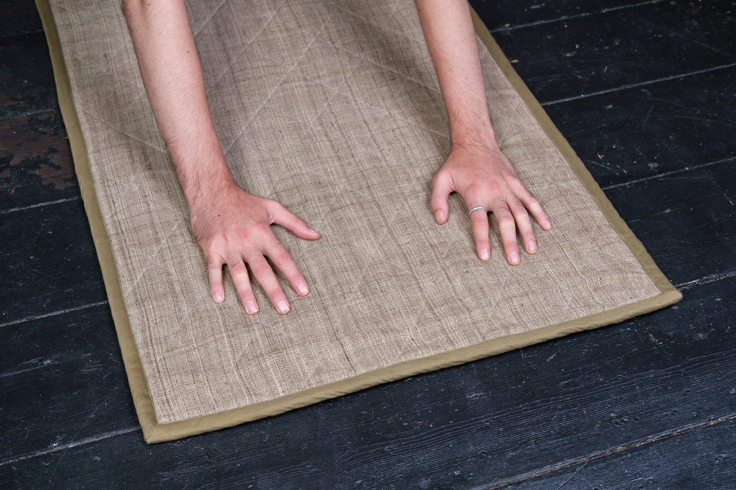 Quilted Handwoven Nettle and Hemp Yoga Mat