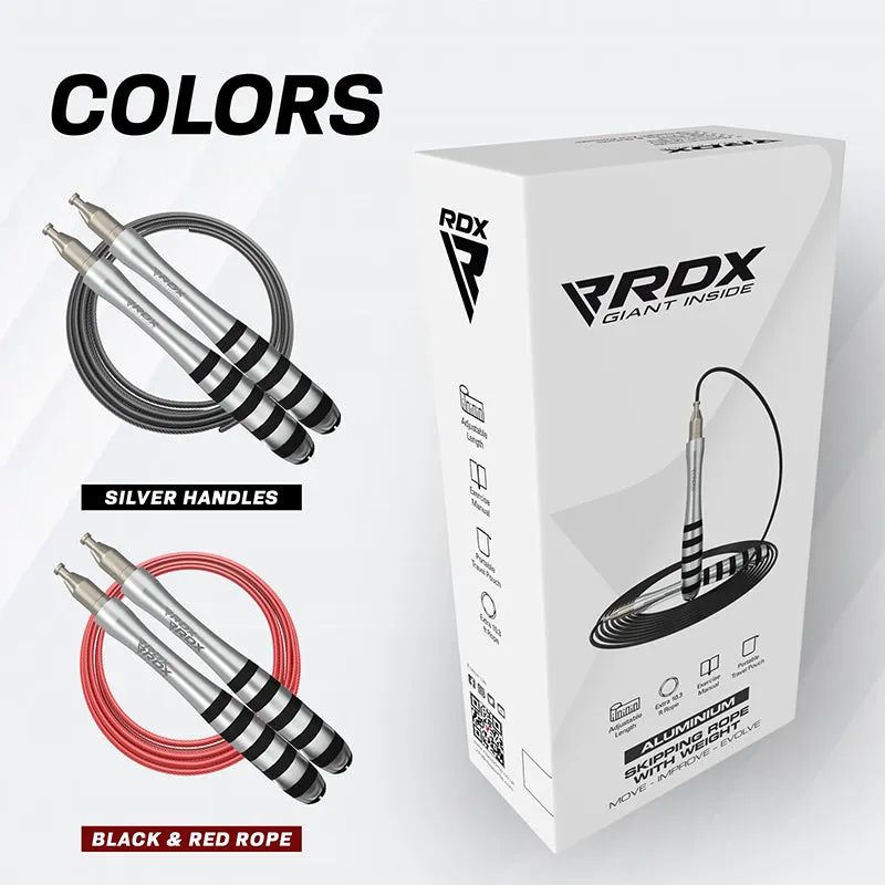 RDX S1 Weighted 10.3ft Non-Slip Aluminum Handles Skipping Rope