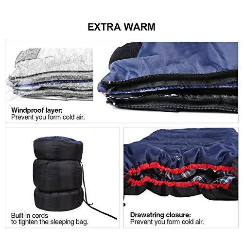 REDCAMP Outdoors Cotton Flannel Sleeping bag for Camping