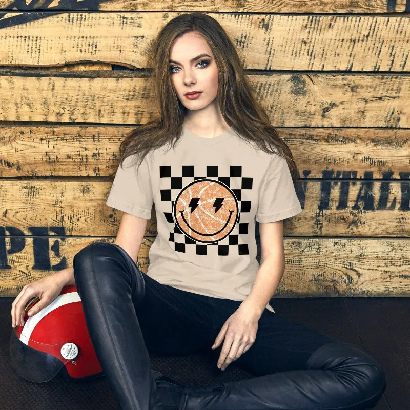 Retro Basketball Smiley Face T-Shirt