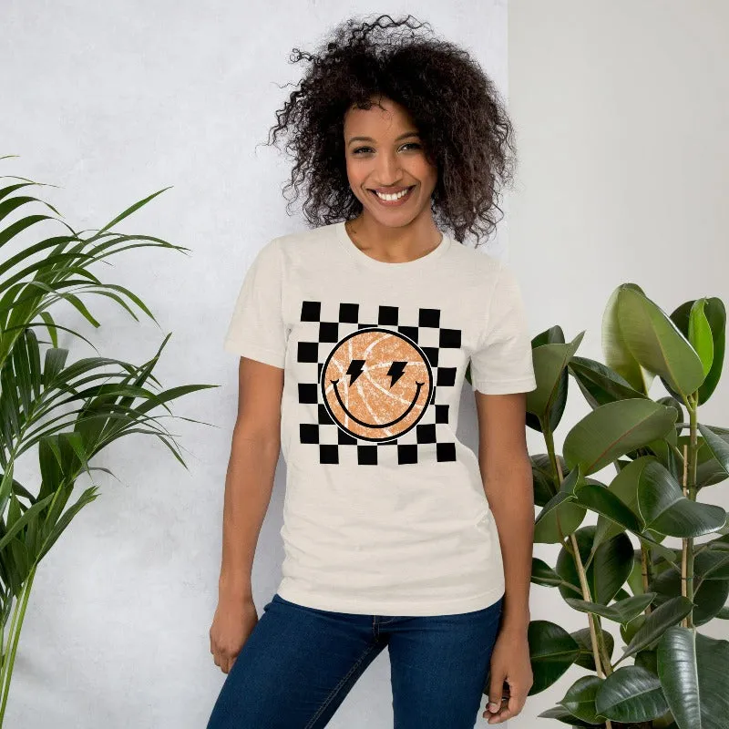 Retro Basketball Smiley Face T-Shirt