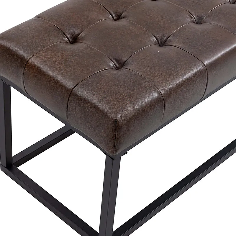 Rosana Multifunctional Use Genuine Leather Top Cushion Bench