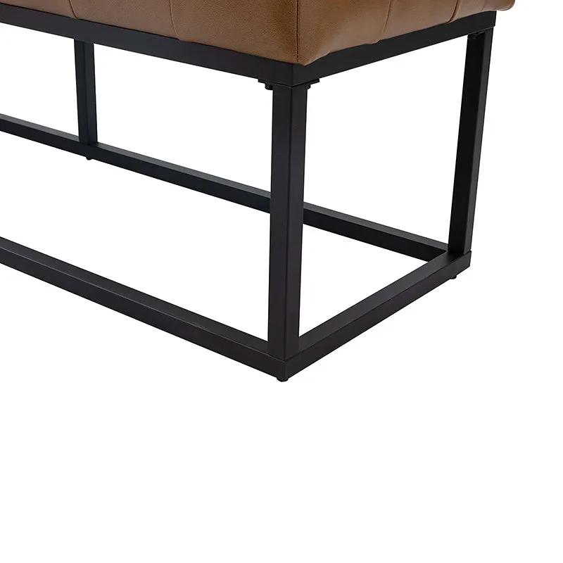 Rosana Multifunctional Use Genuine Leather Top Cushion Bench