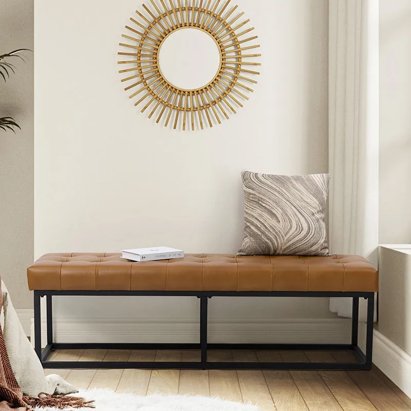 Rosana Multifunctional Use Genuine Leather Top Cushion Bench