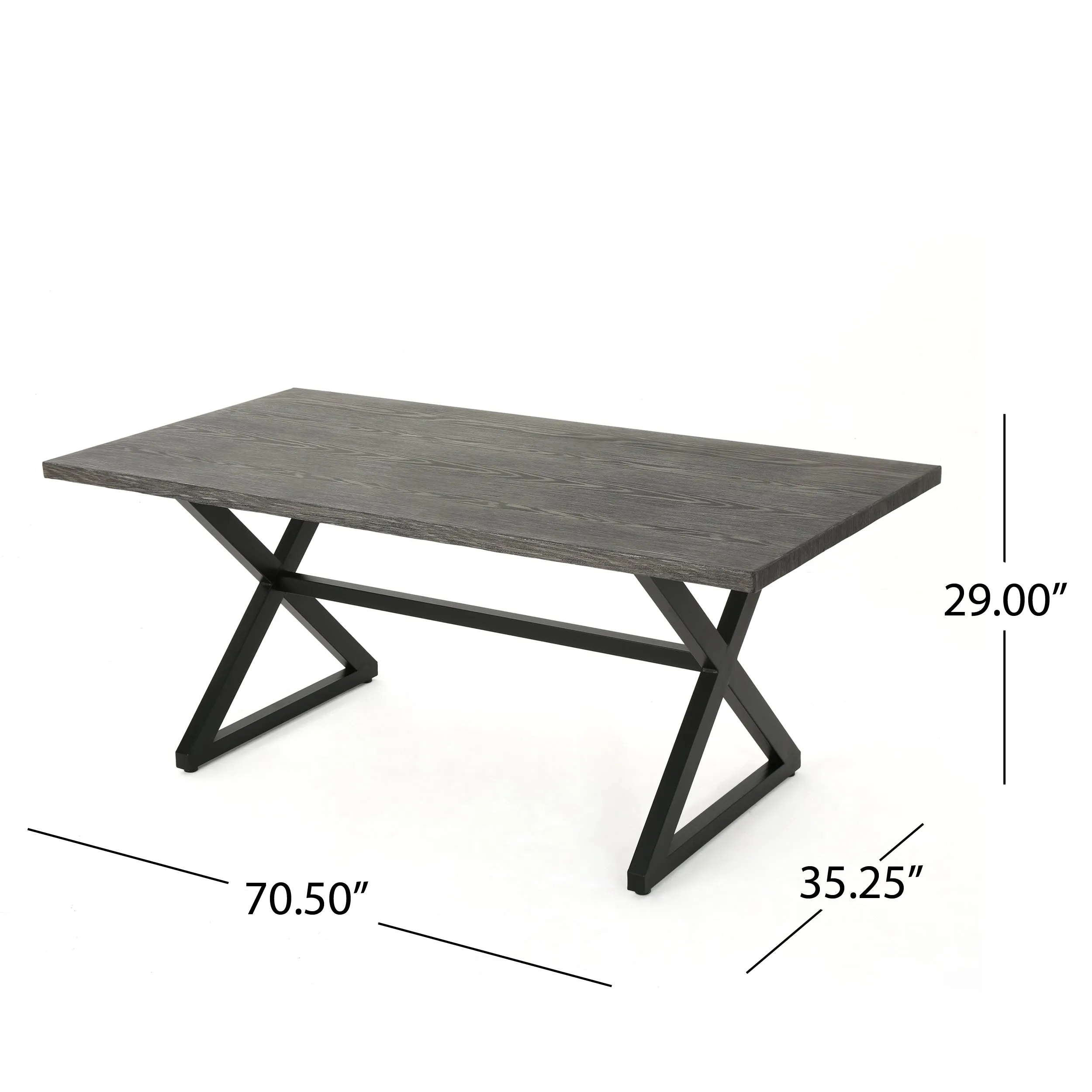 Rosarito Outdoor 3 Piece Aluminum Picnic Set with Black Steel Frame
