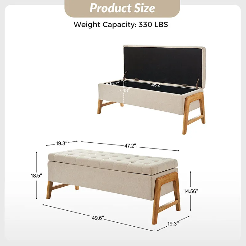 Salina Mid-century Modern Inspired Storage Bench