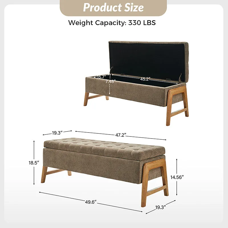 Salina Mid-century Modern Inspired Storage Bench