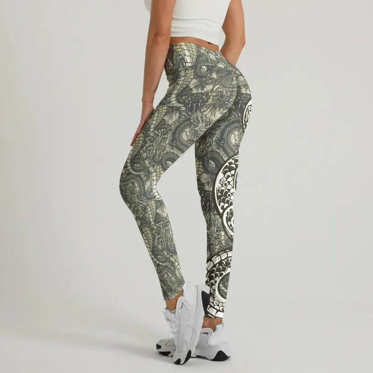 Samurai Cobra And Dragon Leggings