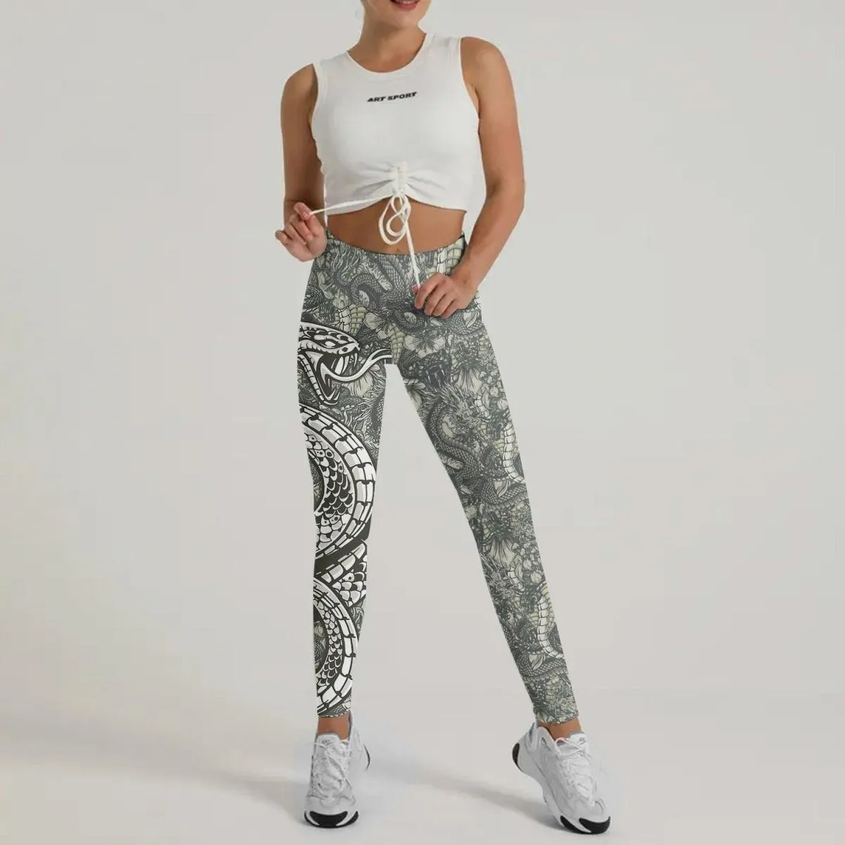 Samurai Cobra And Dragon Leggings