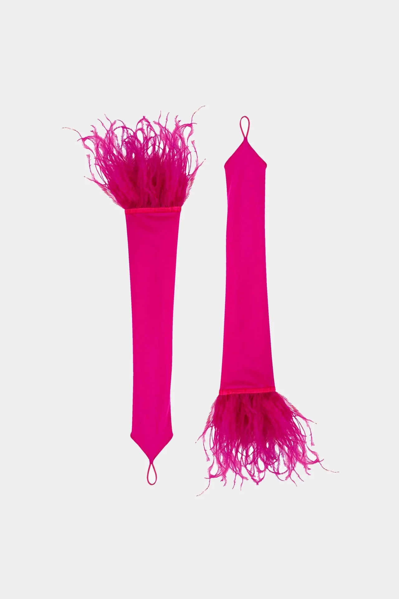 Satin Gloves in Fuchsia