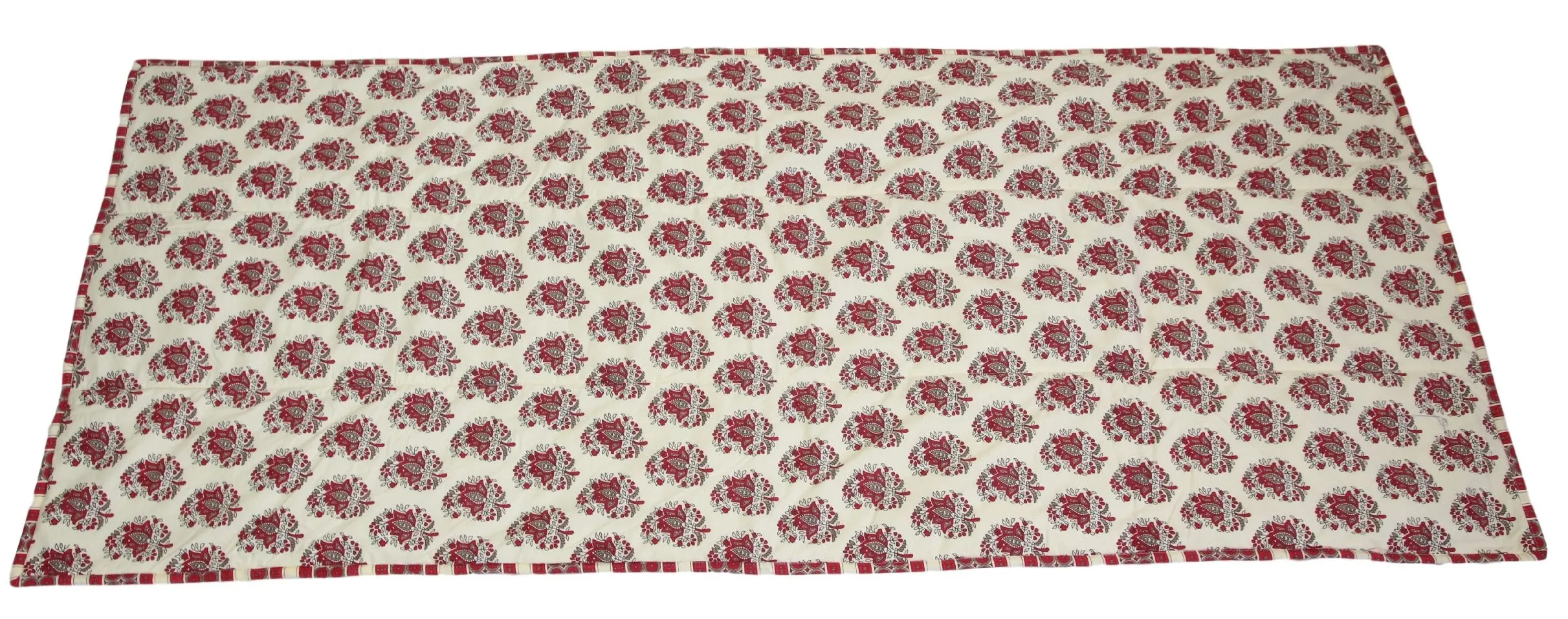 ShalinIndia Yogamat For Women And Girls Cotton Printed Reversible Cushioned,YMT02-7007,Off white,70X30 Inch