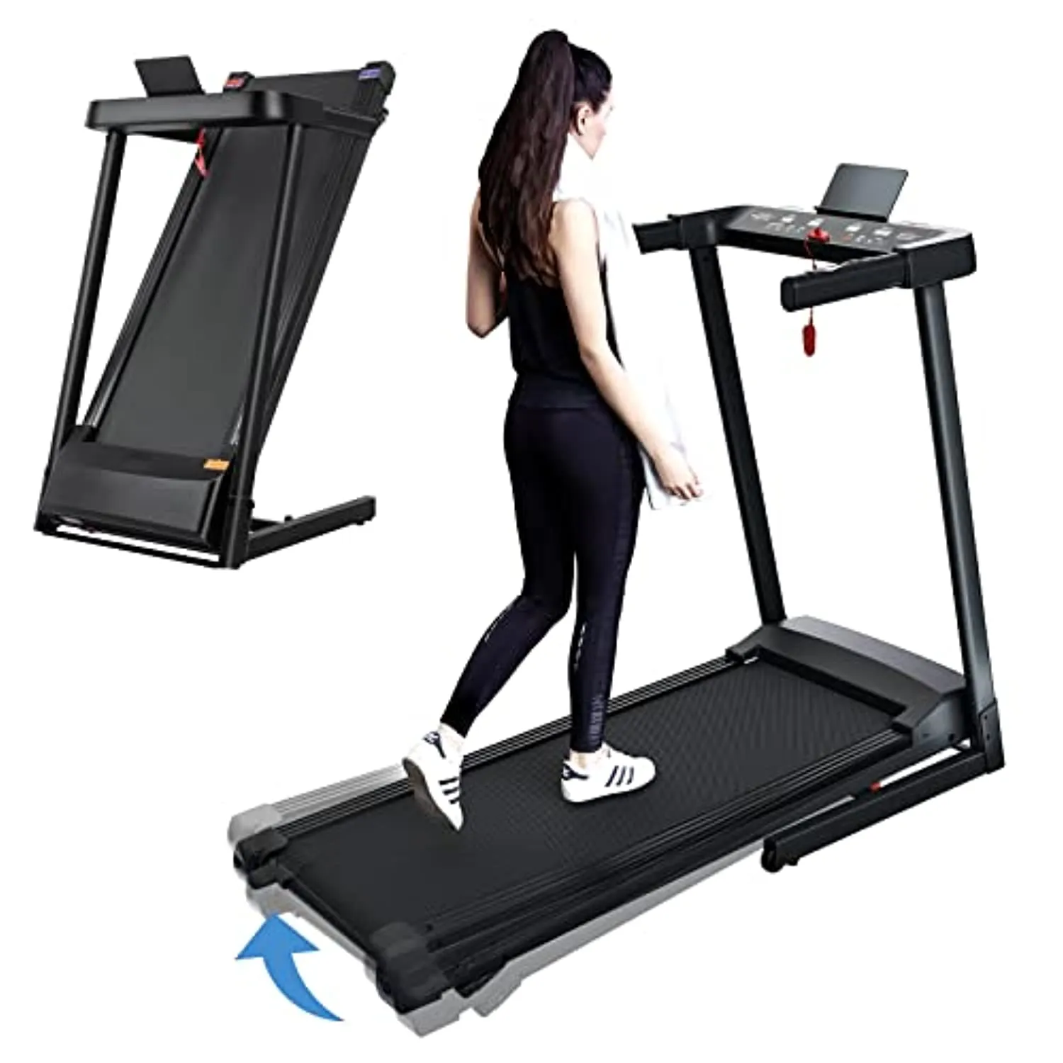 SSPHPPLIE Folding Treadmills with Resistance Band for Home