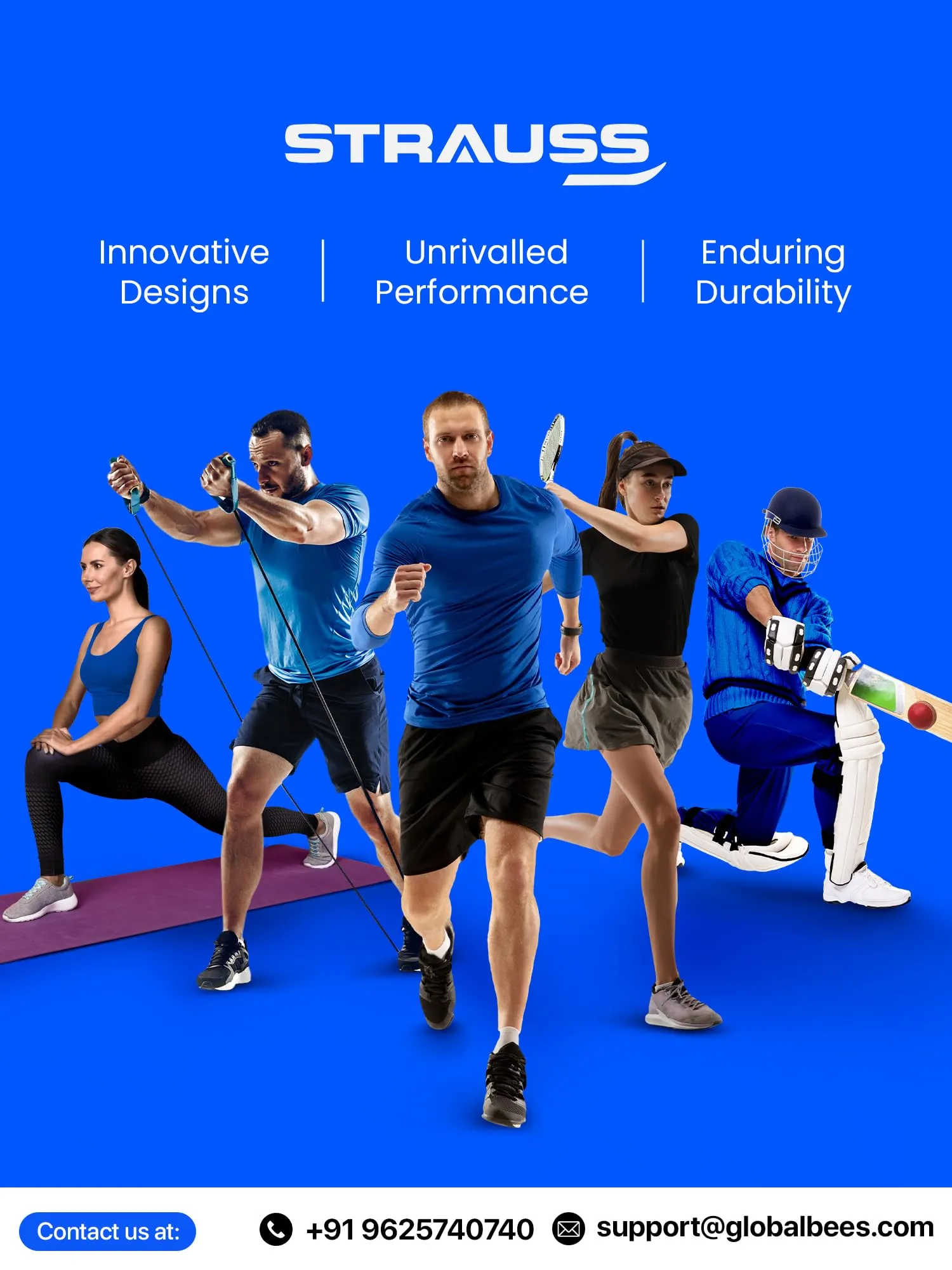 STRAUSS Sports Knee Caps For Women and Men | Knee Support Brace | Knee Cap for Athletes | Includes 1 Knee Support Brace