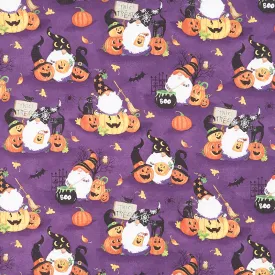 The Boo Crew - Scenic Gnomes Purple Yardage