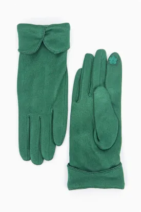 Tori Scalloped Cuff Gloves - Green