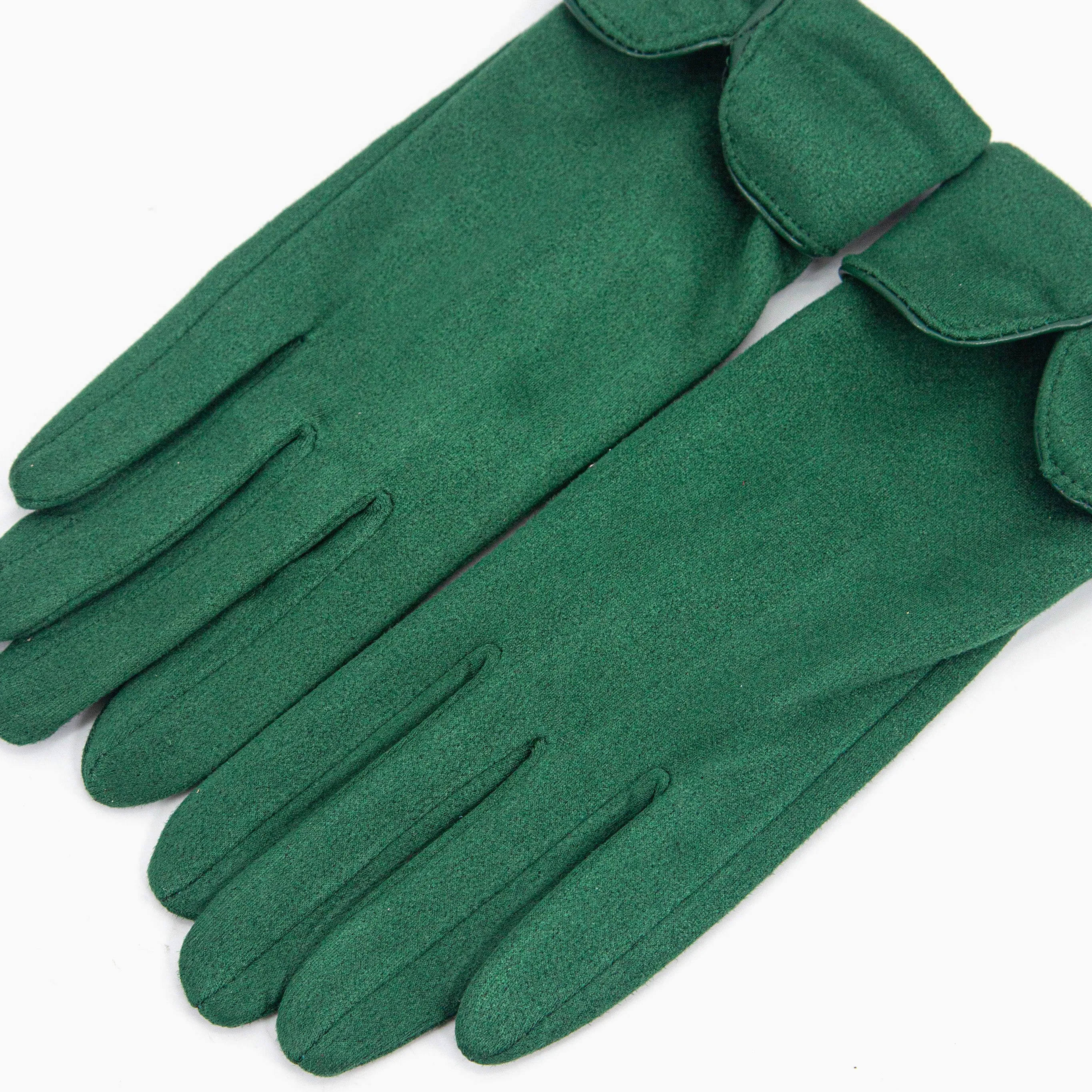 Tori Scalloped Cuff Gloves - Green