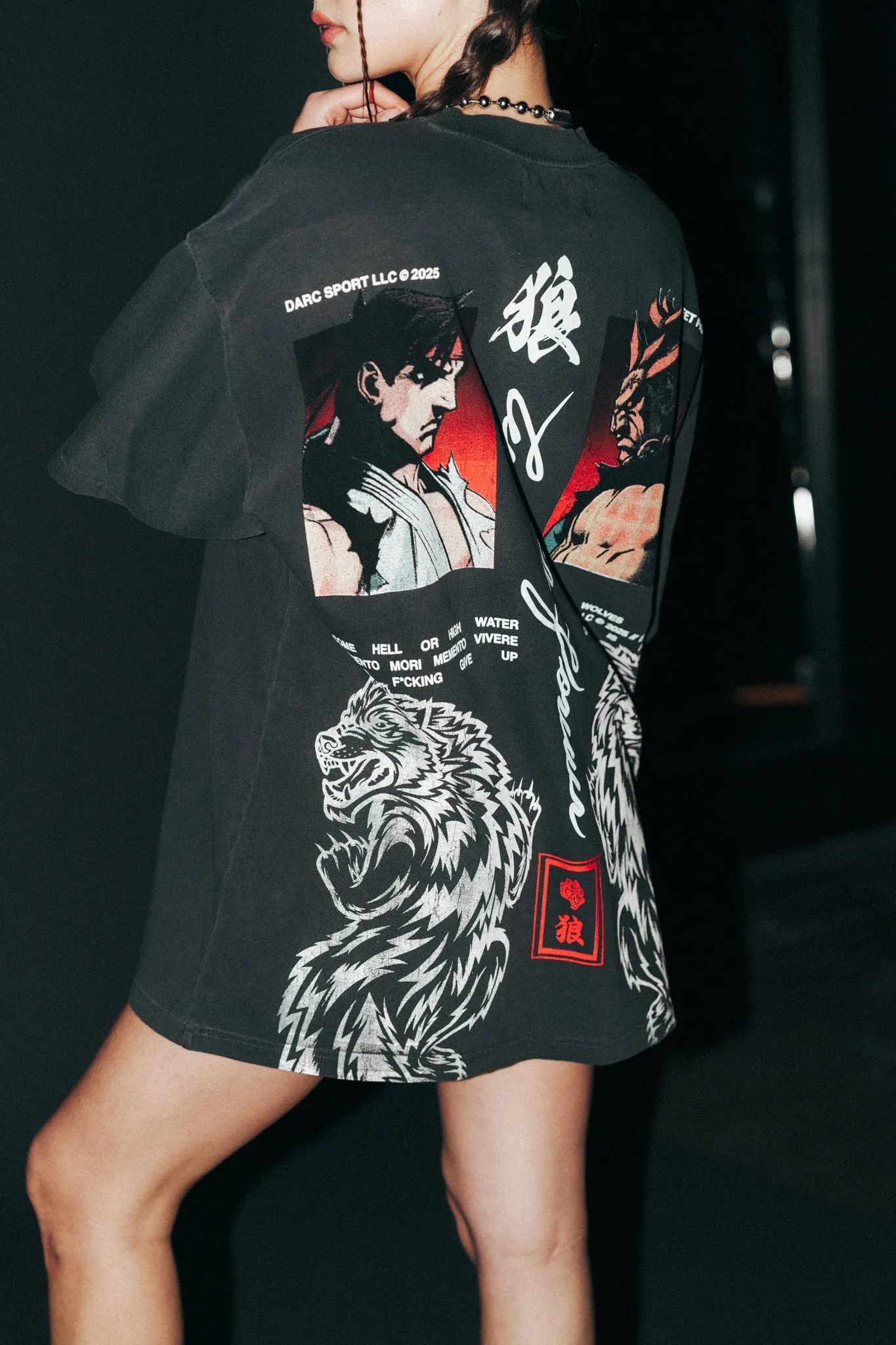 Ultimate Battle "Premium" Oversized Tee in Wolf Gray