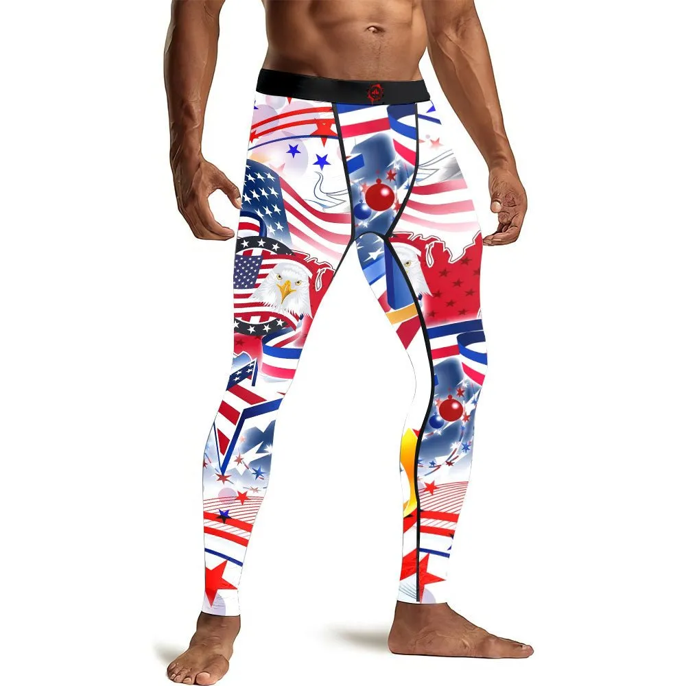 USA Independence Day Men's Compression Leggings