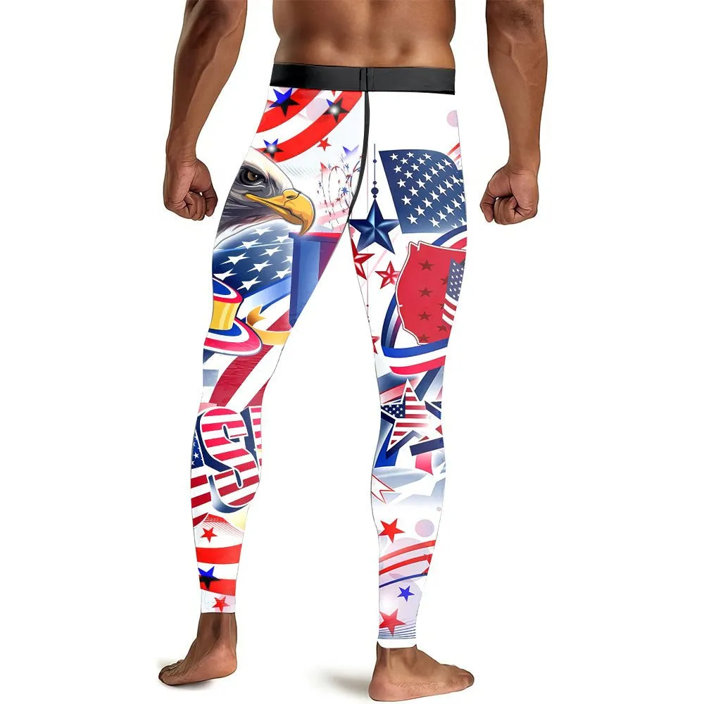 USA Independence Day Men's Compression Leggings
