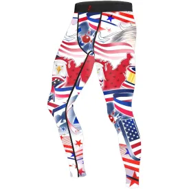 USA Independence Day Men's Compression Leggings