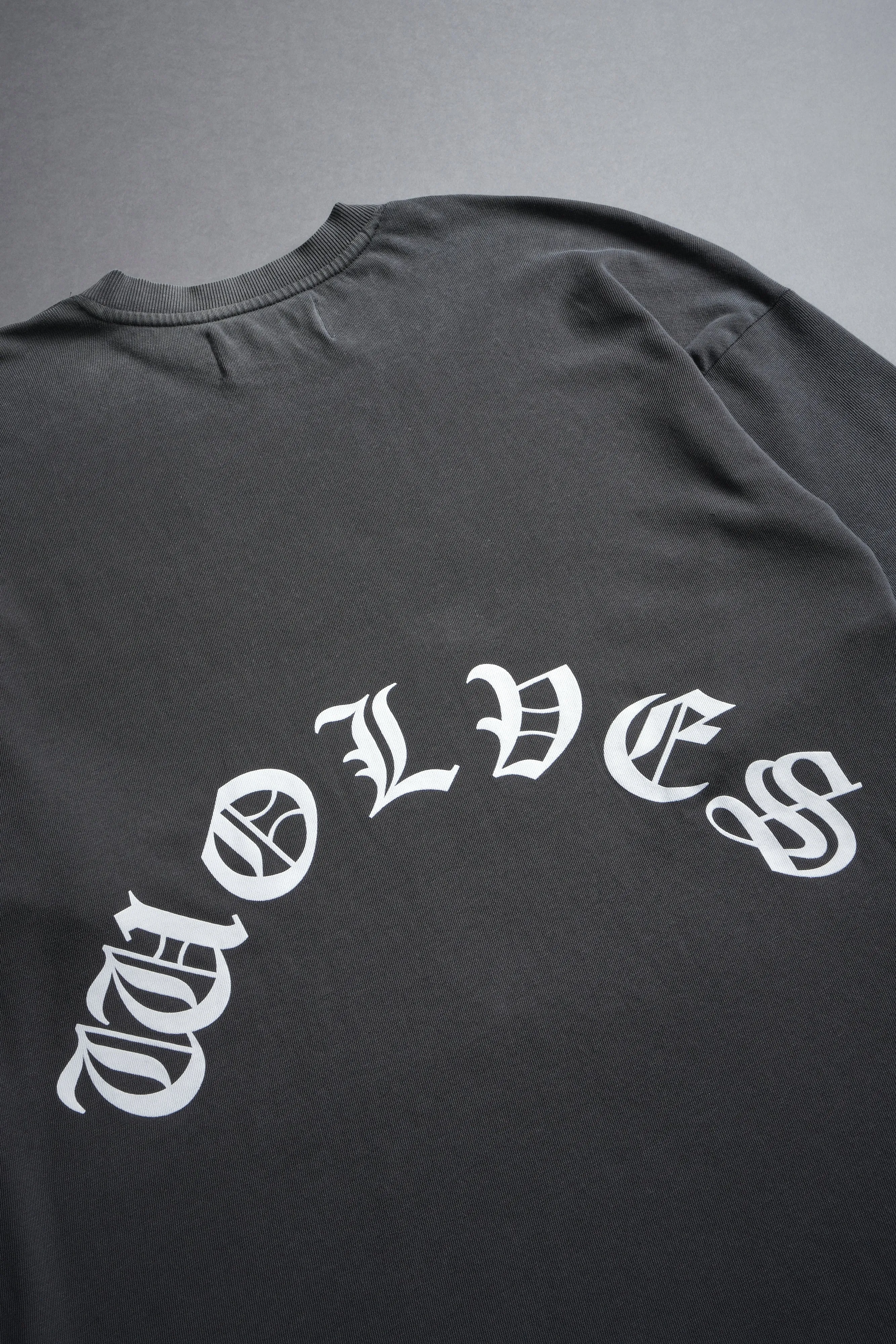 Victory Or Valhalla "Premium" Oversized Tee in Wolf Gray