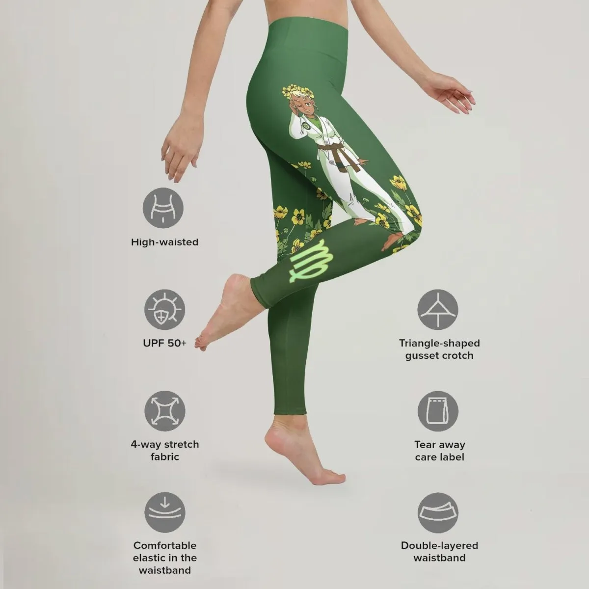 Virgo Mom Zodiac Fighter Leggings