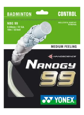 Yonex Nanogy 99 Badminton String Set Set of White 0.69mm 22ga