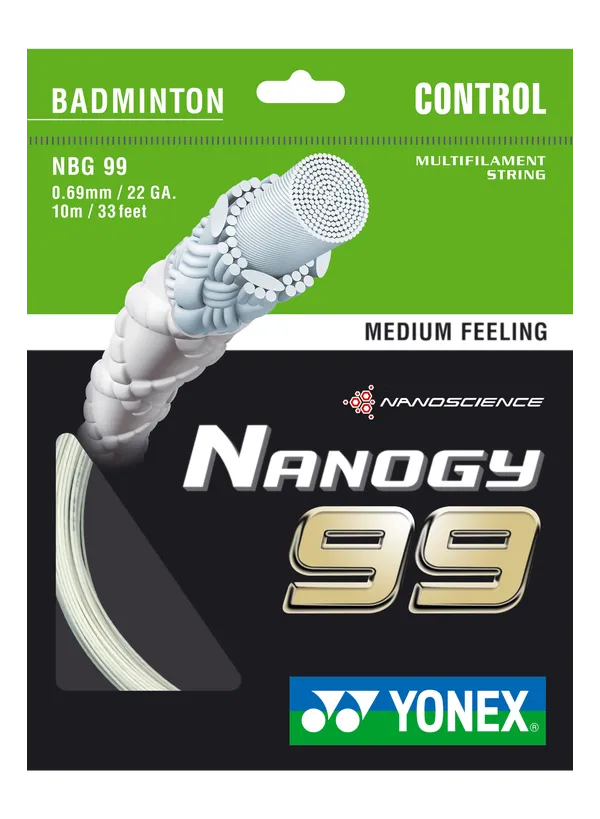 Yonex Nanogy 99 Badminton String Set Set of White 0.69mm 22ga
